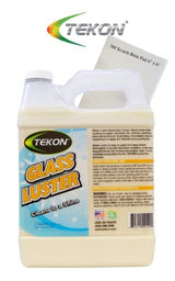 TEKON Glass Luster Restoration Cream 128 oz with FREE Pad 4" x 6"