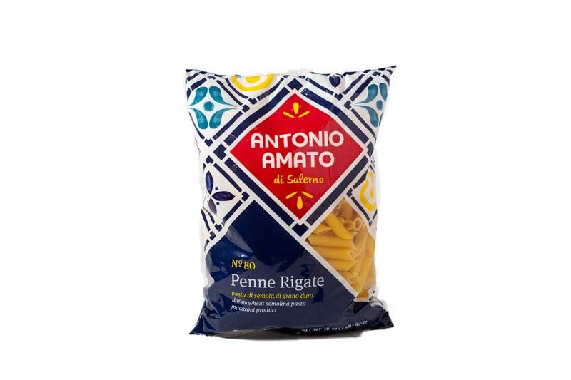 ANTONIO AMATO di Salerno - NO.80 Penne Rigate - (Pack of 5, 5lb total weight) - pasta di semola di grano duro - durum wheat semolina pasta macaroni