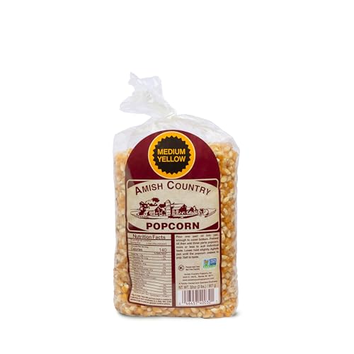 Amish Country Popcorn | 2 lb Bag | Medium Yellow Popcorn Kernels | Old Fashioned, Non-GMO and Gluten Free (Medium Yellow - 2 lb Bag)