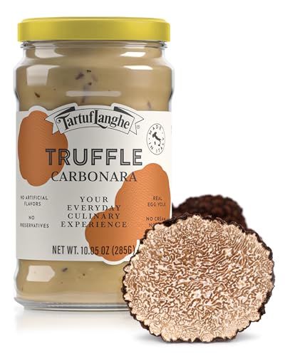 TartufLanghe Black Truffle Carbonara Sauce - Creamy Pasta Sauce with Egg Yolk, Cheese, and Summer Black Truffle from Italy, Authentic Italian Food, No