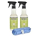 Sparkleen Mrs. Meyers Multi-Surface All Purpose Cleaner Set, Multi-Purpose Cleaner 2 Pack Spray and Cloth Set Bundle for Bathroom, Living Room or