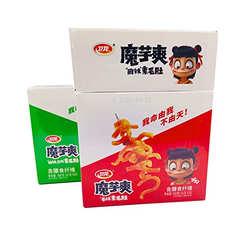 WeiLong Latiao, Damianjin Spicy Gluten, ????????Wei Long Konjac 20 Sachets / 360g Chinese Snack,Chanmoyu,Moyushuang, Independent small package