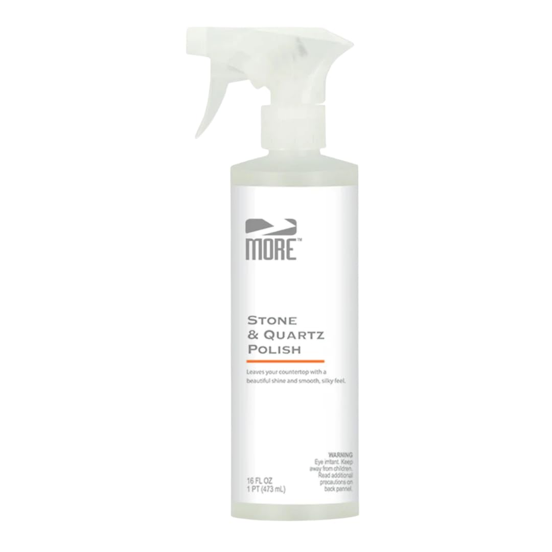 MORE - Stone & Quartz Polish - For Granite, Marble, & Natural Stone Countertops - Spray & Wipe Streak-Free - Water-Based Formula - Marble & Granite