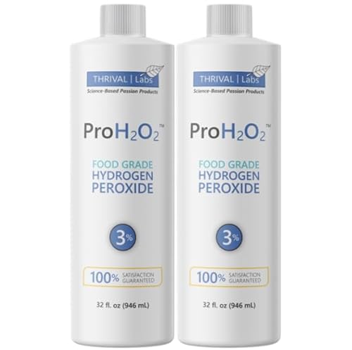 Thrival Labs ProH2O2 3% Food Grade Hydrogen Peroxide - Natural Cleaner & Disinfectant - Suitable for Household Use - Ideal for Cleaning, Sanitizing