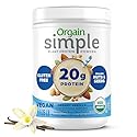 Orgain Organic Simple Vegan Protein Powder, Vanilla - 20g Plant Based Protein, Made with less Ingredients, No Artificial Sweeteners, Gluten Free, No