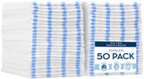 VIKING Bulk Edgeless Microfiber Cleaning Cloths, White and Blue Stripe, 50 Pack