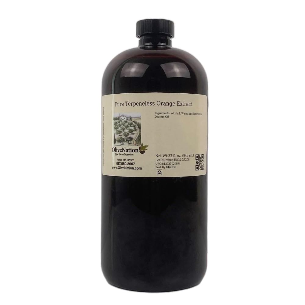 Terpene Free Pure Orange Extract - Sweet Citrus Flavor for Cakes - Cookies - Icing - Filling - Terpeneless - PG Free - Non-GMO - Gluten Free - Kosher