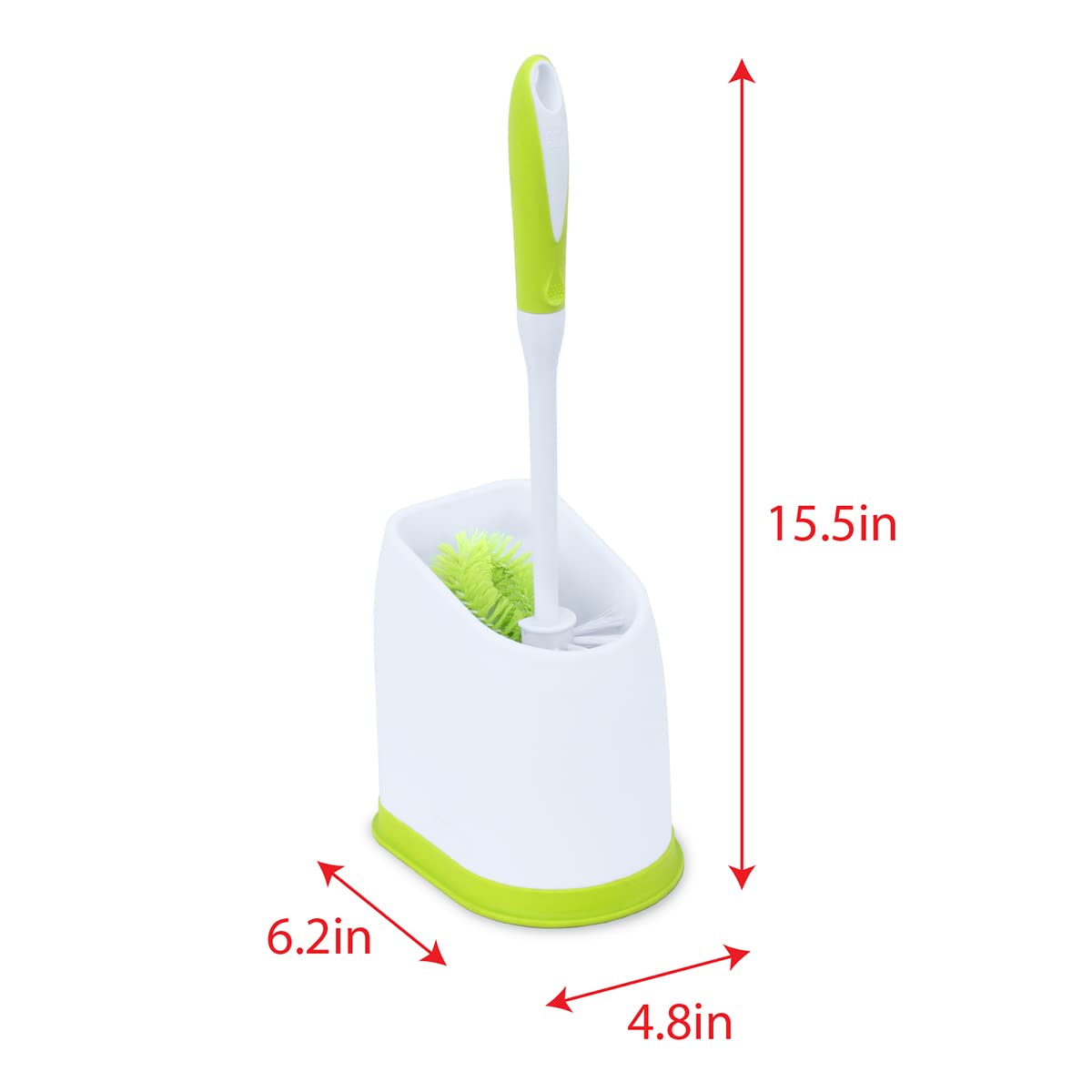 Pine-Sol Toilet Bowl Cleaner Brush with Holder | Heavy Duty Cleaning Wand with Under The Rim Scrubber, Non-Slip Handle, Storage Caddy | Bathroom