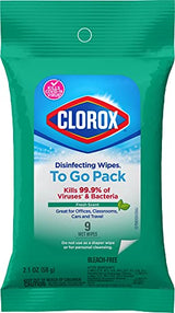 Clorox Disinfecting 9 wet Wipes ,kills cold and flu viruses,(7"*8")(2.3 oz)