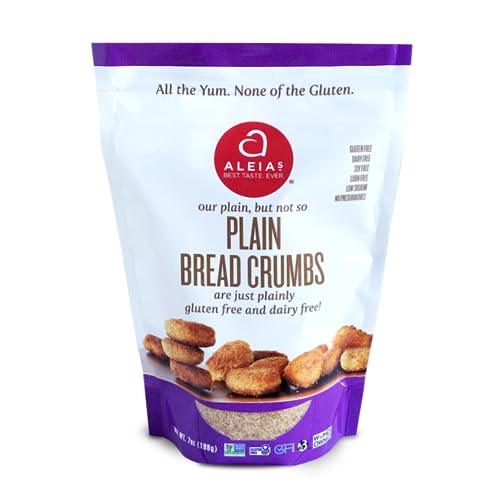 Aleia’s Gluten Free Plain Bread Crumbs - 7 oz (1 Pack) - Classic Gluten Free Breading - Dairy Free, Kosher, Low Sodium, Non-GMO
