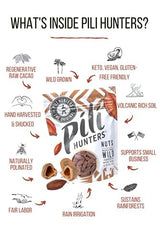 Pili Hunters Wild Sprouted Pili Nuts - Raw Cacao & Organic Coconut Sugar - Paleo & Vegan Keto Snack for Low Carb Energy - Gluten & Dairy Free