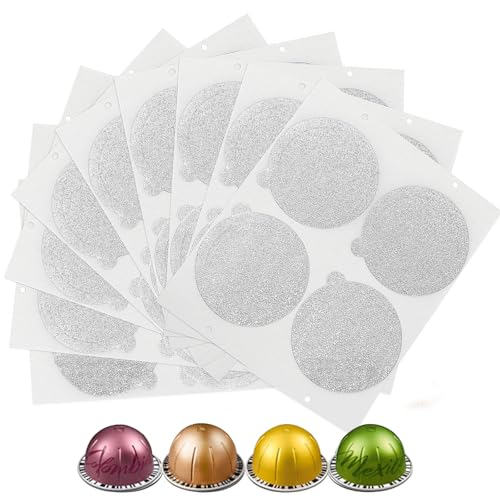 Clinuse Aluminum Foil Lids Seals for Nespresso Vertuo Pods, 100Pcs Reusable Nespresso Capsules Coffee Pods Cover Seals, Compatible with Nespresso