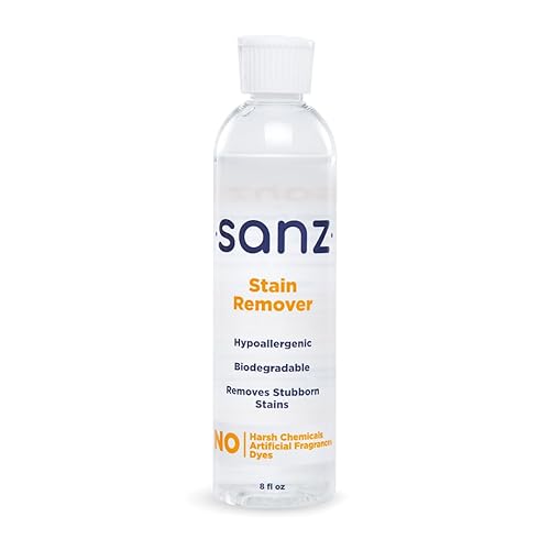 SANZ Stain Remover - For Stubborn Stains & Odors, No Residue, Hypoallergenic, Biodegradable, Zero Harsh Ingredients, 8 oz