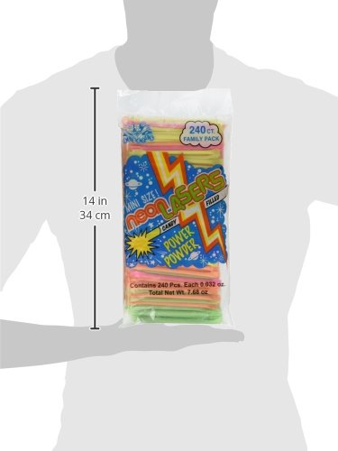 Candy Filled Sugar Straws - Bulk 240 Powder sticks - Party Candy in Assorted Colors
