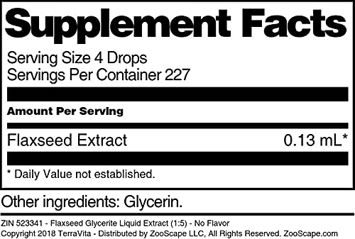 Flaxseed Glycerite Liquid Extract (1:5) - No Flavor (1 oz, ZIN: 523341) - 3 Pack