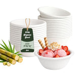FPN Disposable Compostable Paper Bowls, 200 Pack 6 oz, Heavy-Duty Biodegradable Sugarcane Bowls - Eco-Friendly, Bagasse Bowl for Soup, Salad, Dessert
