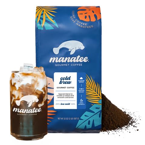 Manatee Gourmet Coffee, Cold Brew, Medium Roast, Ground, 2 lb.