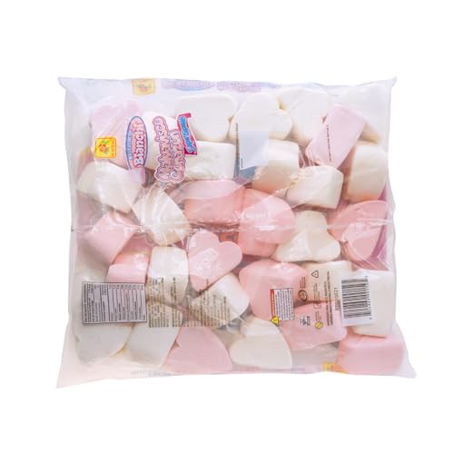 Giant Pink & White Marshmallow Hearts - 30 Piece Bag