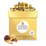 Ferrero Rocher, Premium Milk Chocolate Hazelnut, Individually Wrapped, 18-Count Gift Box, 7.9 oz
