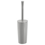 mDesign Slim Plastic Toilet Bowl Brush and Holder Set, Modern Compact Storage Organizer Cleaner Scrubber for Toilet - Heavy Duty Cleaning Plunger