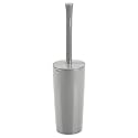mDesign Slim Plastic Toilet Bowl Brush and Holder Set, Modern Compact Storage Organizer Cleaner Scrubber for Toilet - Heavy Duty Cleaning Plunger