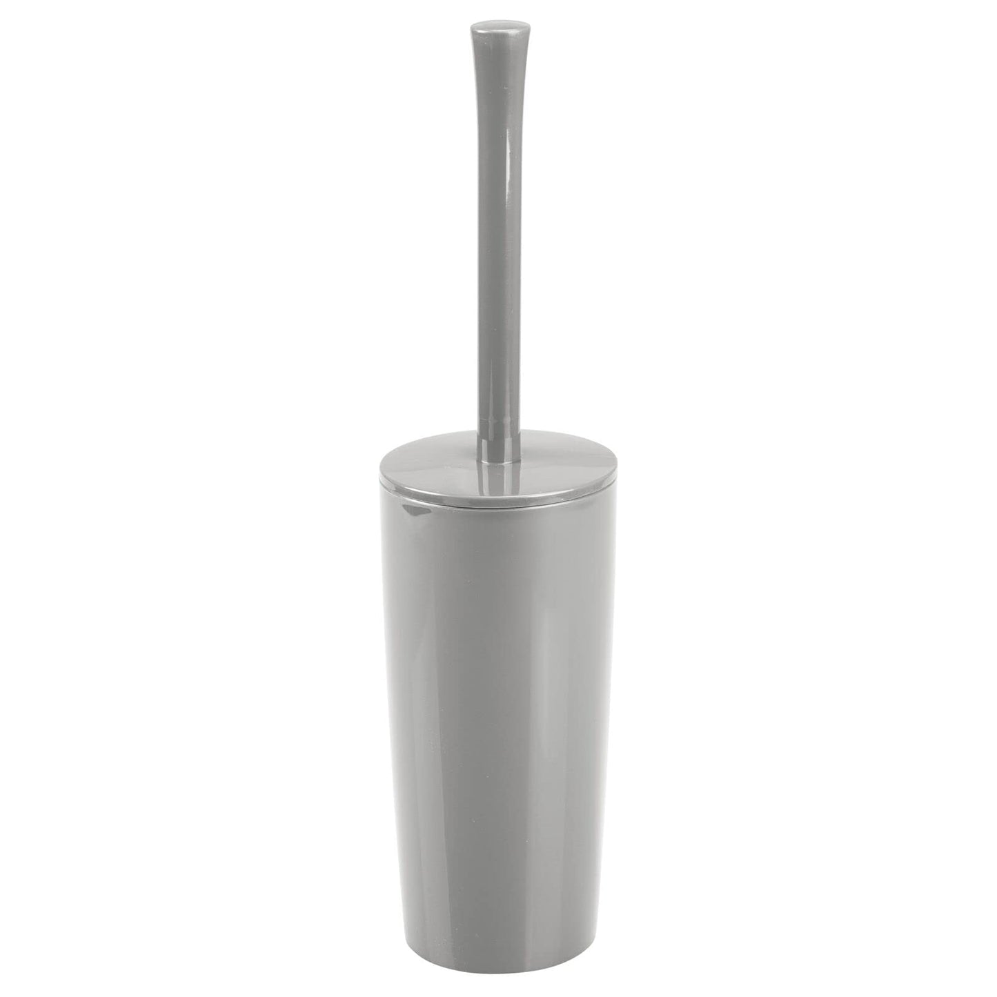 mDesign Slim Plastic Toilet Bowl Brush and Holder Set, Modern Compact Storage Organizer Cleaner Scrubber for Toilet - Heavy Duty Cleaning Plunger