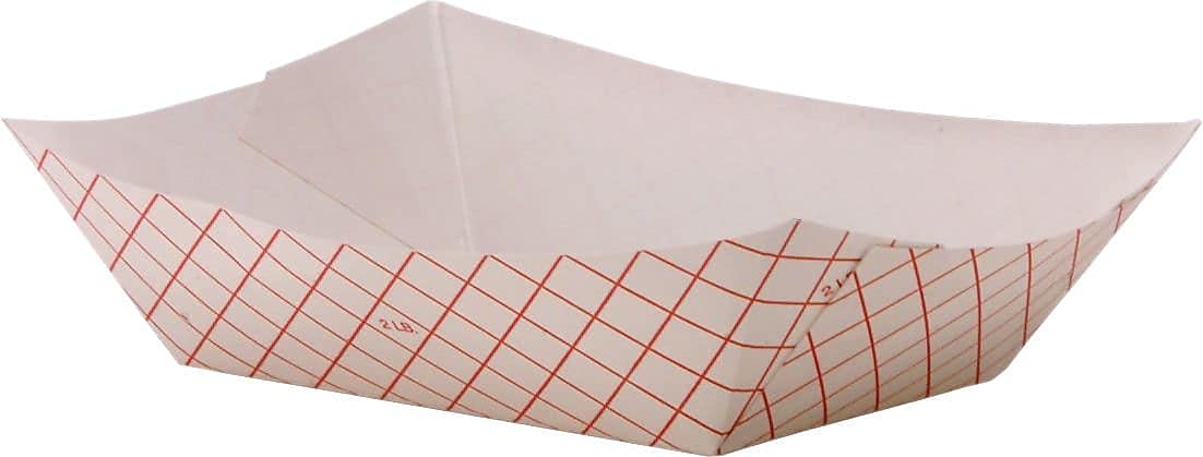 Dixie 2 Lb Polycoated Paper Food Tray by GP PRO (Georgia-Pacific), Kant Leek, Red Plaid, RP2008, 1,000 Count (250 Trays Per Pack, 4 Packs Per Case)
