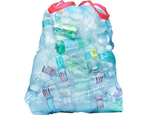 Husky HK30DS050BU 30-Gallon Drawstring Recycling Blue Bags, 50 Count