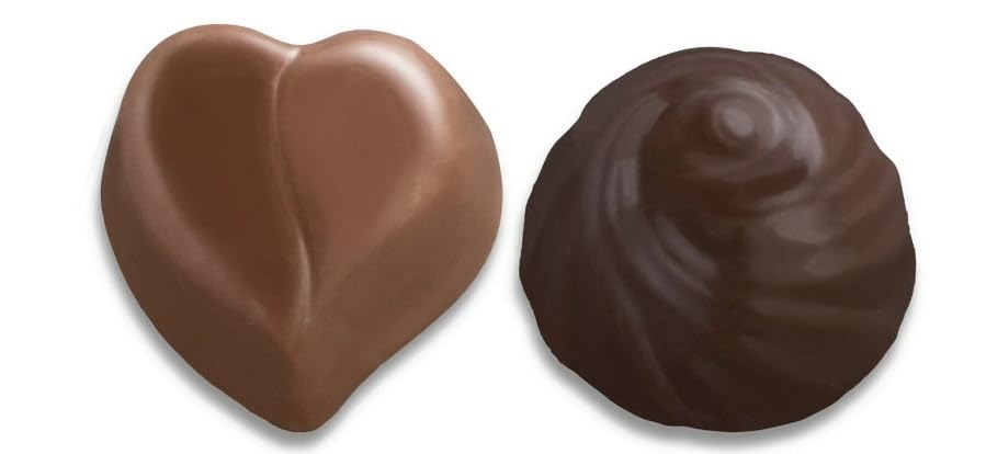 Elmer Chocolates Assorted Heart-Shaped Valentine Gift Boxes, 4 Pack - Milk Chocolate Candy Assortment Made in USA | Includes MAJUU CONNECT Happy