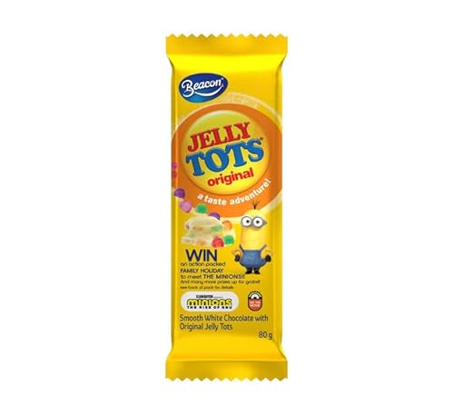 Beacon Jelly Tots White Chocolate | 80g * 4 Bars | White Milk Chocolate | Jelly Tots |