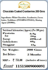 Jaiccha Ghasitaram Bhaidooj Gifts - Chocolate Coated Cranberries