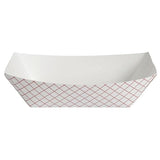 ICE N COLD Medium Paper Food Boat (5lb, 250ct) Disposable Red & White Checkered Paper Food Trays Dimensions 9.5" x 7.5" x 1.25" | Made in USA