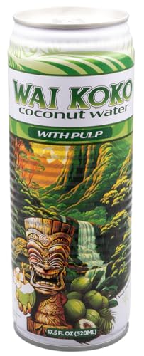 Wai Koko Coconut Water with Pulp, 17.5oz (12 pack)