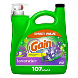Gain Liquid Laundry Detergent, Lavender Scent, 154 fl oz, 107 loads, HE compatible, Laundry Detergent Liquid Soap