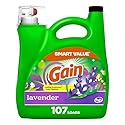 Gain Liquid Laundry Detergent, Lavender Scent, 154 fl oz, 107 loads, HE compatible, Laundry Detergent Liquid Soap