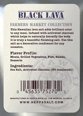 HEPP'S Salt Co. Hawaiian Black Lava Sea Salt, Cocktail Rim Salt, 3 oz