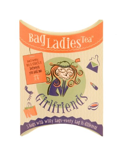 Bag Ladies Tea Presents Girlfriends Tea Pouch - Each Pouch Contains 5 Teabags Individually Tagged with 5 Different Witty and Thoughtful Quotes, Made