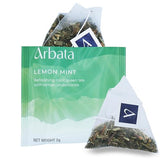 Arbata Lemon Mint Green Tea, 12 Pyramid Tea Bags - Artisanal Lightly Caffeinated Green Tea with Spearmint, Lemongrass & Lemon Verbena, Refreshing