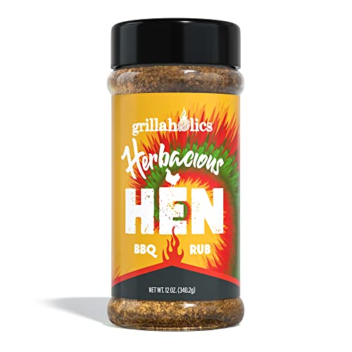Grillaholics Herbacious Hen Poultry Seasoning - Herb & Garlic Chicken Rub for Smoked, Roasted, Fried & Grilled Poultry with 24+ Herbs & Spices - Try