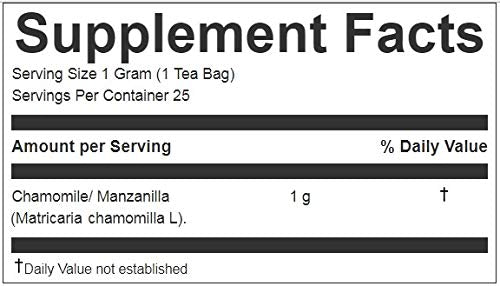 Hanan Peruvian Secrets Manzanilla Herbal Tea | 100% Natural Chamomile | 25 Tea Bags | Aids in Digestion and Naturally Promotes Relaxation to Relieve