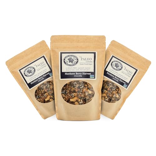 Maple Nut Kitchen Northern Berry Harvest Granola 3-Pack - Grain-Free with Walnuts, Seeds, Blueberries & Vanilla | Paleo, Low Carb, No Sugar Added
