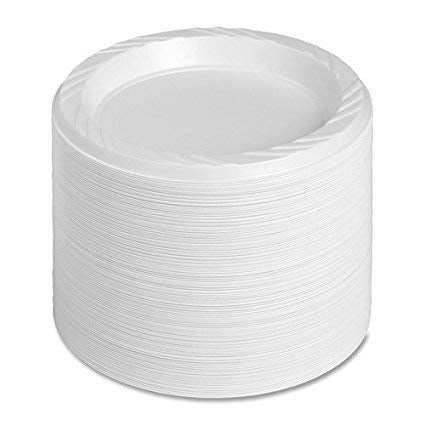 HomeyGear Disposable White 7 Inch Plastic Appetizer Plates For Everyday Use 200 Ct
