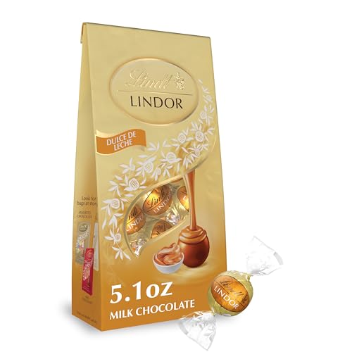 Lindt LINDOR Dulce de Leche Milk Chocolate Truffles, Milk Chocolate Candy with Smooth, Melting Truffle Center, Great for Gift Giving, 5.1 oz. Bag (6