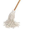 Tidy Tools Large Wet Deck Cotton Mop with Solid Wood Handle (11 Oz, White)