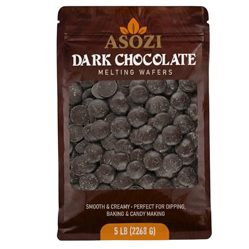 Dark Chocolate Melting Wafers 5lb - Smooth and Creamy, Perfect for Dipping, Baking, Candy Making, and Decorating Desserts - Ideal for Fountains, Coating, and Molded Chocolates (Dark)