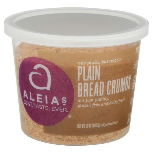 Aleia’s Gluten Free Plain Bread Crumbs - 13oz (1 Pack) - Breading for Chicken, Meatloaf & More - Non-GMO, Dairy Free, Low Sodium, Kosher