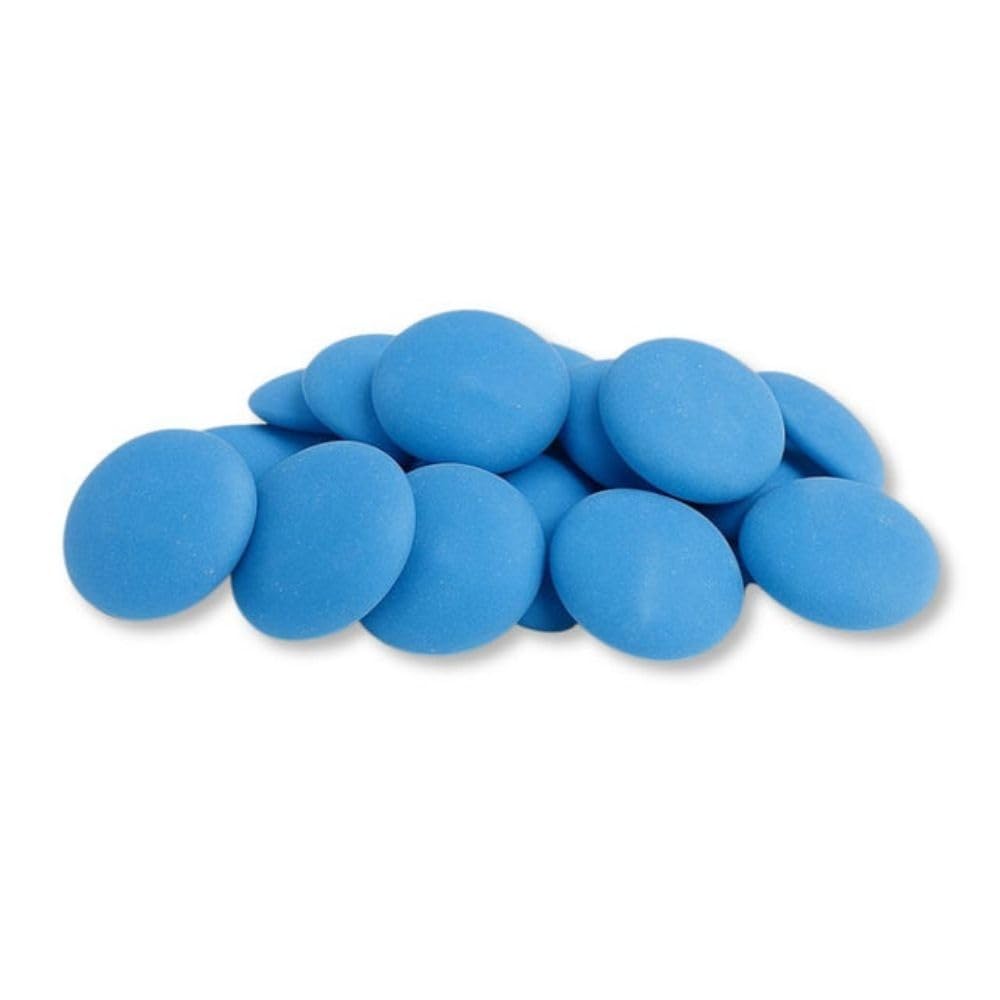 Blue Vanilla Flavored Candy Melting Wafers Coating Discs Bulk Bag - 1 lb (Approx. 200 pieces)