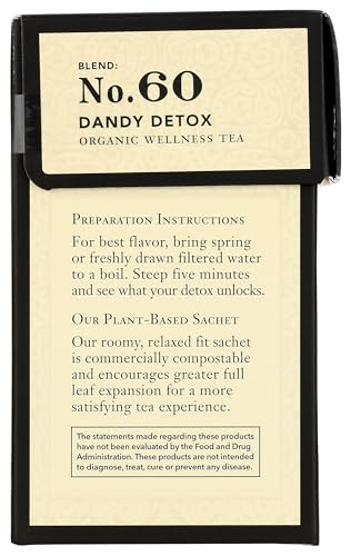 Smith Teamaker | Dandy Detox - Dandelion Root, Spicy Krishna Tulsi, Ginger & Honeybush | Caffeine-Free, Herbal, Certified Organic, Vibrant Wellness