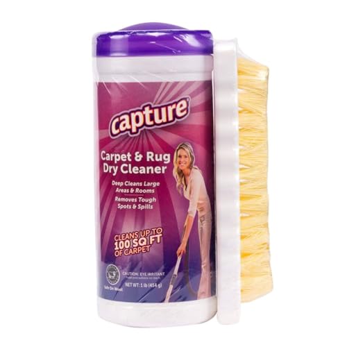 Capture Carpet & Rug Dry Cleaner w/Brush - Carpet Deodorizer & Freshener Powder - Spot & Stain Remover - Pet Odor Eliminator - Fresh Natural Scent