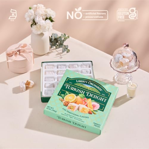 Liberty Orchards, Turkish Delight - Premium Chewy Gourmet Vegan Candy 10 Oz.